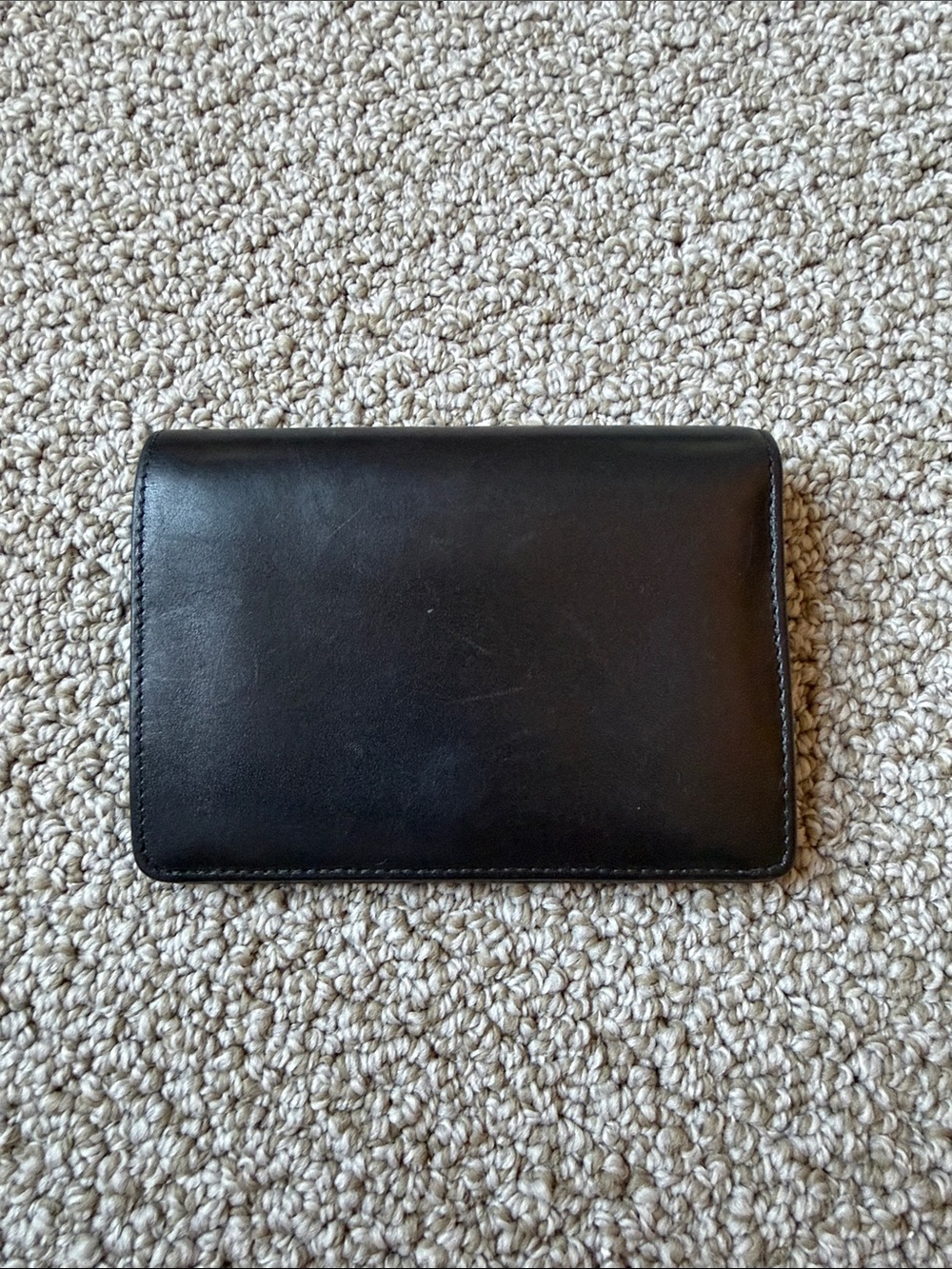 RARE Vintage Coach Black Leather Compact Bifold Wallet Snap Pocket Made in Spain - Picture 2 of 11